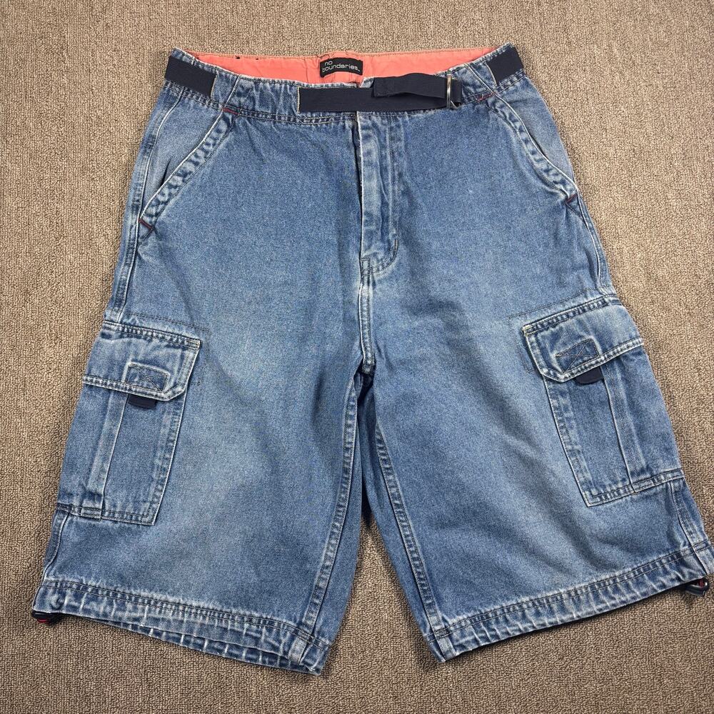 Vintage 90s No Boundaries Jean Shorts Jorts Size 32 Blue Walmart Y2K